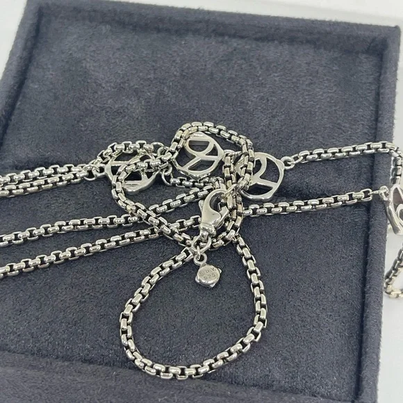 David Yurman Station Logo Box Chain Necklace - Picture 6 of 8